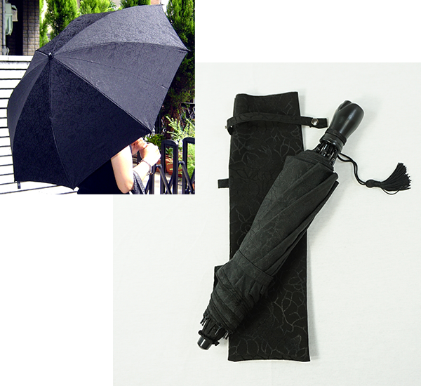 ちりめん織晴雨兼用折日傘